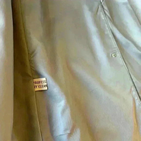 Jeffrey Bank for Lakeland Alcantara Grey Suede  Trench Coat 46L Vintage‎ 1990 - Picture 14 of 14